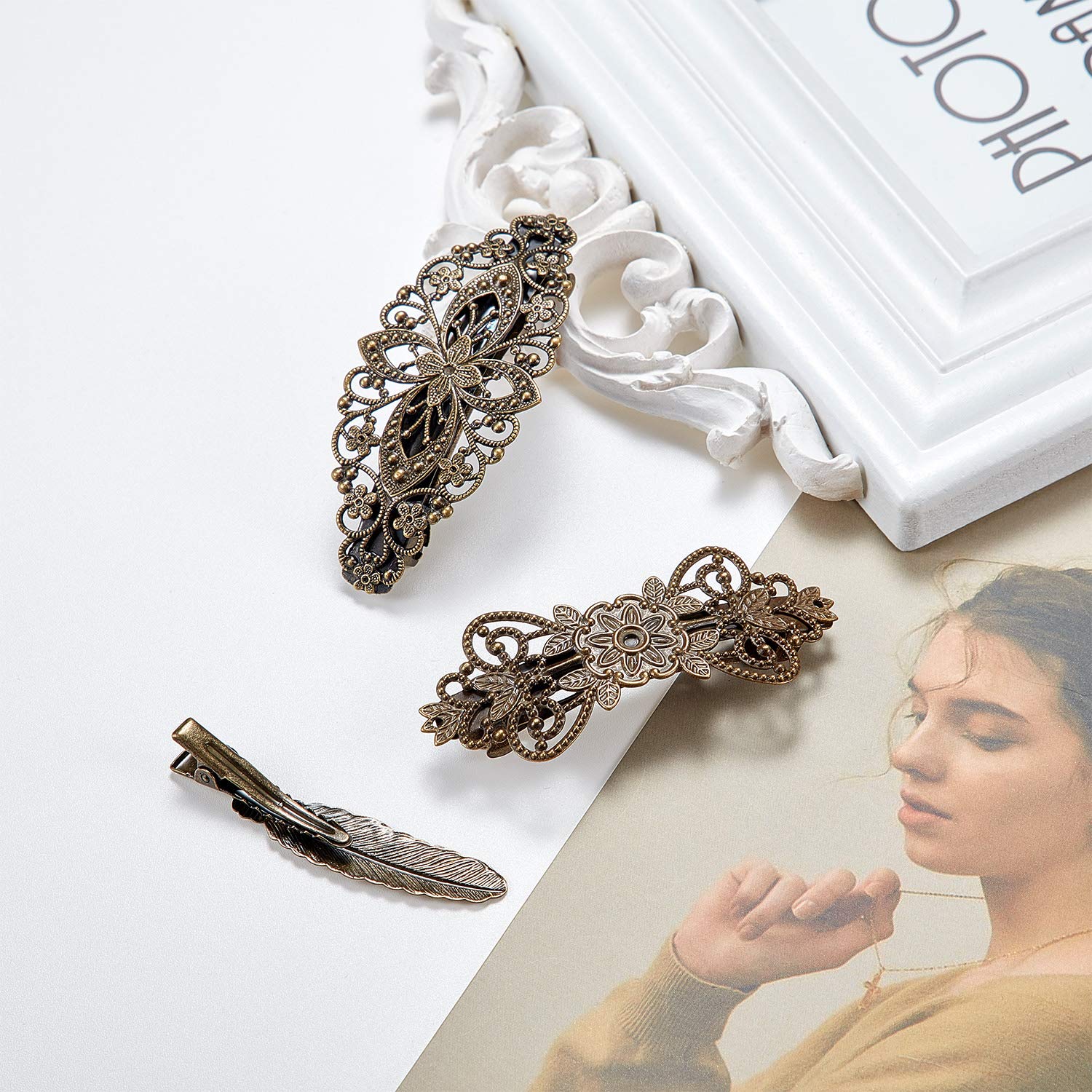 Amazon.com : WILLBOND 6 Pieces Vintage Hair Barrettes for Women